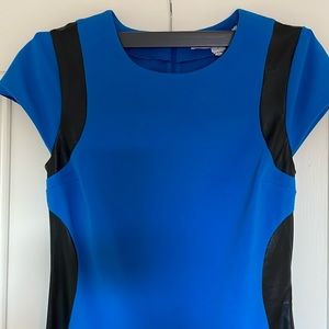 NWT Diane Von Furstenberg Pele Knit Dress with Leather Panels